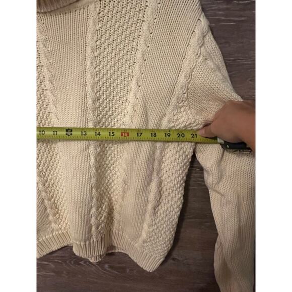 Lord and taylor Fisherman Sweater Pullover Women Size Large Preppy Neutral - Picture 5 of 7
